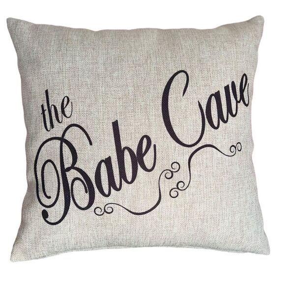 Babe Cave Double-Sided Throw Pillow - Picture 1 of 7